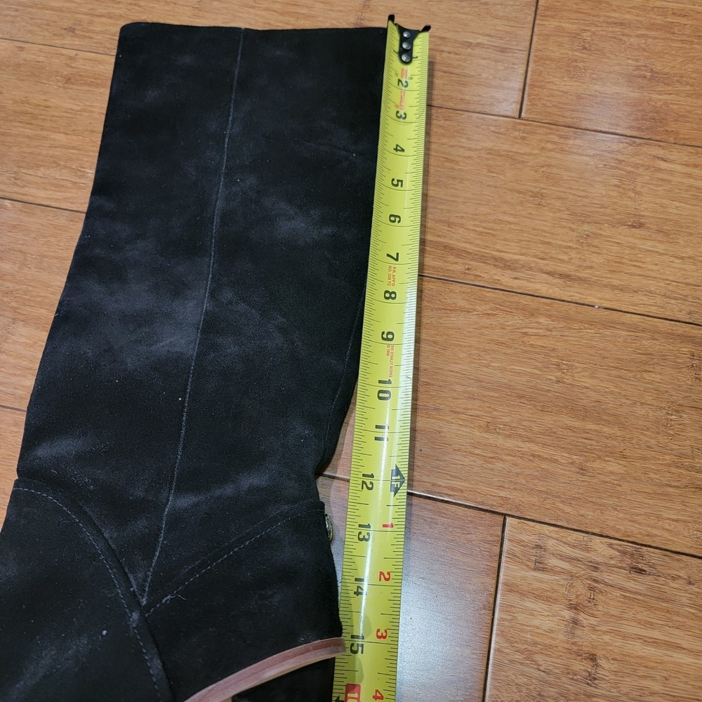 Vince Camuto Women's Phranzie Suede Leather Knee High Riding Boots Size 9M Black - Picture 11 of 12